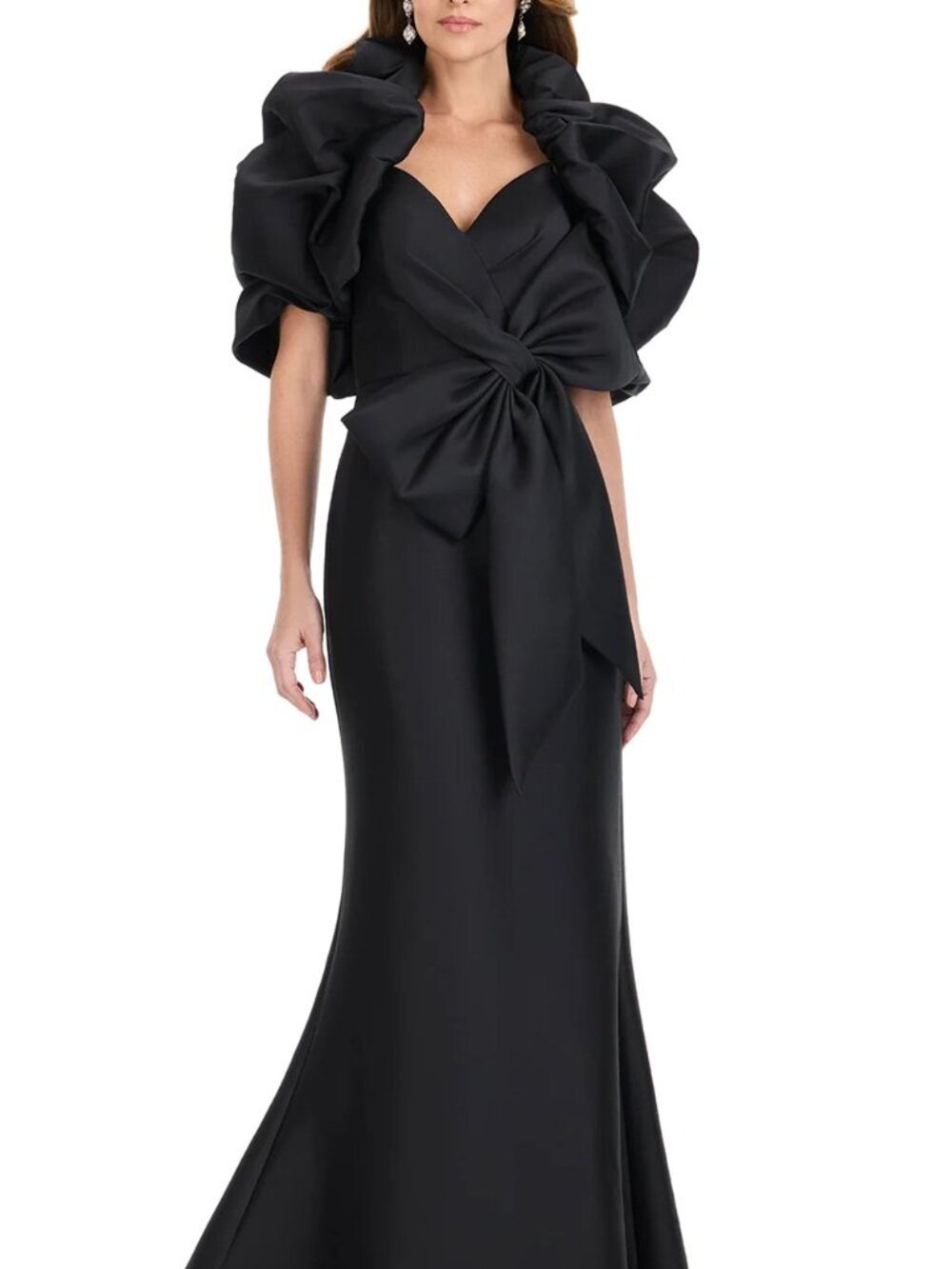 NWT Ashley Lauren E12317 Jacket Mikado Evening Dress Black size 14